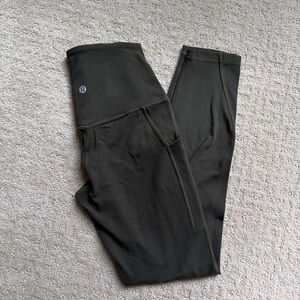 Lululemon Align High-Rise dark olive leggings with pockets